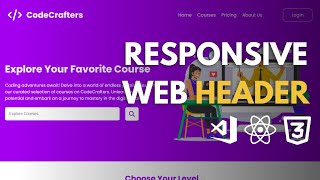 How To Create a Web Header Design Using React And Css  How To Make a Website Using React And Css [upl. by Adnaval107]