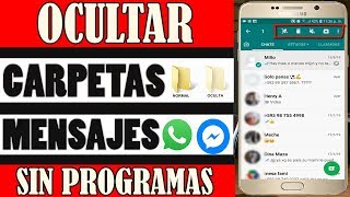 Ocultar Carpetas y Mensajes de WhatsApp y Messenger en Android  SIN APLICACIONES [upl. by Nagiem990]