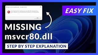 msvcr80dll Error Windows 11  2x FIX  2023 [upl. by Enuj171]