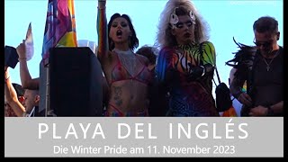 GRAN CANARIA  MASPALOMAS Großer Abschlußumzug zur Winter Pride am 11 November 2023 [upl. by Perseus734]