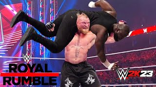 Brock Lesnar Vs Omos  Royal Rumble Full Match  WWE2k23 [upl. by Barfuss]