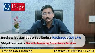 Testing Tools Training amp Placement Institute Review by Sandeep qedgetech Hyderabad [upl. by Nnylaehs]