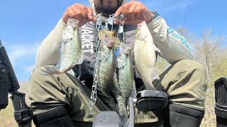 CRAPPIE fishing Lake Granger March 2024 How to catch Crappie with NO live scope StrayCaster [upl. by Hnirt565]