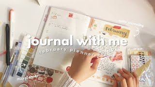 📔 journal with me february muji planner monthly spread 💌 asmr journaling [upl. by Nitsoj]