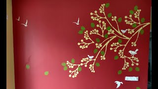 Asian Paints Stencil Design  Stencil Spring Dairy  Stencil Painting  Stencil Design  Bangalore [upl. by Ilene937]