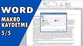 Word Makrolar  Wordde Makro Kaydetmek  5 bölüm [upl. by Yeffej636]