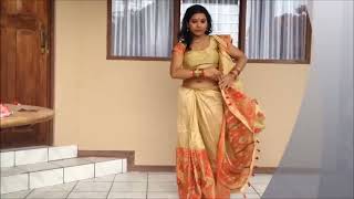 Draping a MekhlaChador like a Saree  HalfSaree look in Fashion [upl. by Mowbray]