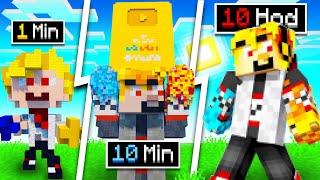 Stavim SirYakariho 1 Minutu 10 Minut a 10 Hodin v Minecraftu [upl. by Ailahk]