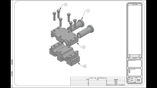 Cojinete doble PIEZAS ENSAMBLE PLANOS en AutoCAD 2019 [upl. by Ahseenyt929]