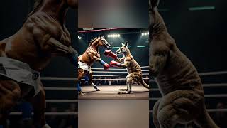 Cat Ai kangroo and horse boxing shortvideo viral video fyp [upl. by Netsrijk]