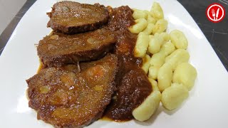 Dalmatinska Pašticada  Recept  Braised beef cooked in a fragrant sweet and sour sauce  Recipe [upl. by Alaric]