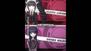 Celestia Ludenburg VS Sayaka Maizono Intelligence edit danganronpa [upl. by Yelekreb]