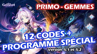 12 Codes primogemmes moras Programme Spécial 52 bannières  Genshin Impact 51 [upl. by Jourdan]