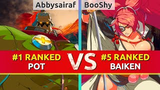 GGST ▰ Abbysairaf 1 Ranked Potemkin vs BooShy 5 Ranked Baiken High Level Gameplay [upl. by Loredo]