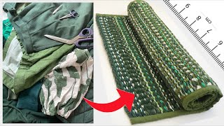 How to Weave Rug from Old Clothes ♻️ [upl. by Lenod835]