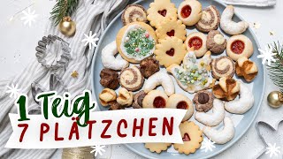 1 Teig 7 Plätzchen Einfach und schnell viele Plätzchen  Kekse backen  Plätzchenteller  TRYTRYTRY [upl. by Siuraj]