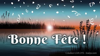 Bonne fête  Carte animée pour la fête prénom [upl. by Fiester654]