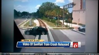 Sunrail Commuter Train Crashes Into Car At Crossing On Camera [upl. by Aelsel850]