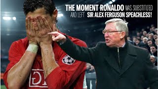 The Moment Ronaldo Was Substituted and Left Sir Alex Ferguson Speechless ronaldo [upl. by Nipsirc]