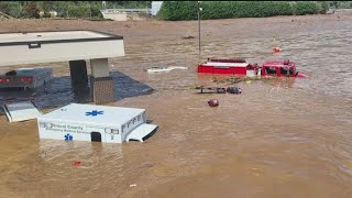 Damage videos show catastrophe from Hurricane Helene in GA FL TN SC NC [upl. by Sauer926]