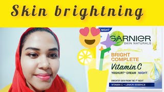 Garnier Bright Completed Vitamin c Yogurt Night Cream in tamil in srilanka🥰♥️ imeysasmi [upl. by Rothstein]