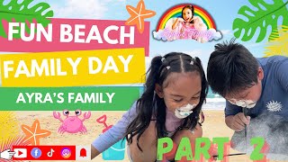 Ayras Family  Beach Egg Hunt amp Hilarious Spoon Duckwalk Fun Family Day Part 2 [upl. by Elleiram]