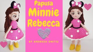 Păpușa croșetată Minnie Rebeccatutorial corp [upl. by Arikahs939]