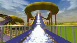 RollerCoaster Tycoon 3 Aqua Blaster Slides  Curly Glide [upl. by Avelin495]