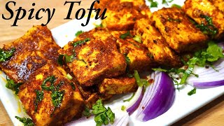 PAN FRIED MASALA TOFU  SUPER QUICK amp EASY TOFU RECIPE [upl. by Assyl337]