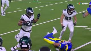 Saquon Barkley with a MEAN STIFF ARM on Christian Rozeboom Eagles vs Rams [upl. by Victoria]