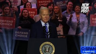 Biden interrupted 10 times by Gaza hecklers at abortion campaign rally [upl. by Zosema]