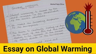 Global Warming essay  10 lines on global warming  Short Essay on Global Warming  Essay Writing [upl. by Ynetruoc584]