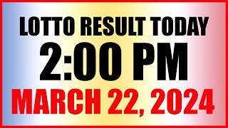 Lotto Result Today 2pm March 22 2024 Swertres Ez2 Pcso [upl. by Sandy]