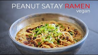 Vegan Peanut Satay Ramen Recipe  SO EASY Soup Broth ビーガンラーメンの作り方 [upl. by Ambert]