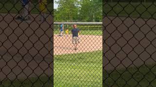 4yearold teeball player decides to play dead 😂 [upl. by Einnil256]