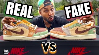 REAL vs FAKE Air Jordan 1 VOODOO Zion Williamson Retro Low [upl. by Arrec]