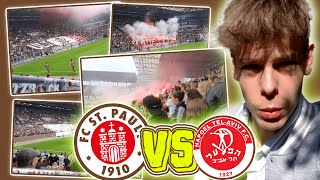 Pyro Shows Freistoß Tor 🔥  FC St Pauli vs Hapoel Tel Aviv Stadionvlog 🤎🤍 NiKoLiNoTV [upl. by Tung]