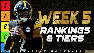 Week 5 Quarterback amp Tight End Rankings  2024 Fantasy Football [upl. by Meesak]