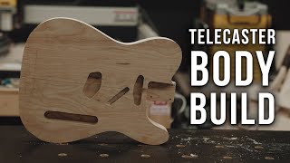 Making a Telecaster Style Guitar Body with Templates Woodshop asmr [upl. by Arny]