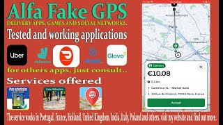 ALFA FAKE GPS FOR UBER DOORDASH GLOVO 01082024  IPHONE 7 8  X 11 12 [upl. by Sekoorb237]