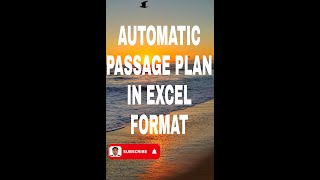 Automatic Passage Plan in Excel format [upl. by Audres]