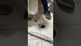 Floor trap clogged removal with water pressure easy way sewagesystems drainsystem wickdrain [upl. by Llevra]