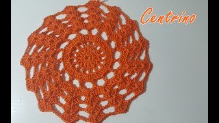 Centrino arancione alluncinetto facile e bello  Tutorial schema uncinetto  Anerom89 [upl. by Yrruc]