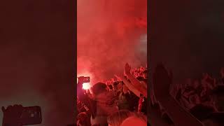 Aberdeen fans pyro show before rangers at home aberdeenfc football [upl. by Atinna289]