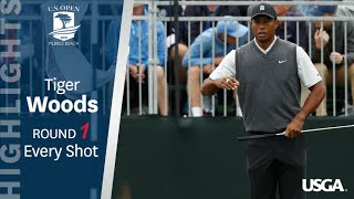 2019 US Open Every Shot of Tiger Woods FirstRound 70 [upl. by Olra246]