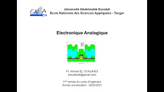 Electronique Analogique  Amplificateur opérationnel partie 1 [upl. by Cointon21]