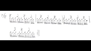 Double Bass  Single Stroke Diddles 78 Time [upl. by Tomchay]