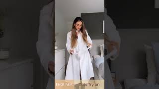 Satin Kimono Robe Try on Haul  Ekouaer Comfort Collection [upl. by Elbag340]