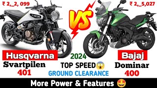 Husqvarna Svartpilen 401 vs Bajaj Dominar 400  Top Speed  Mileage Test 😎  2024 Vitpilen 401 🔥 [upl. by Anaujd342]