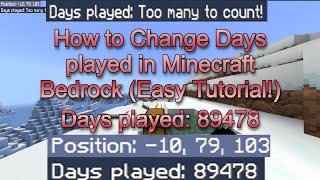 How to Change Days played in Minecraft Bedrock Easy Tutorial [upl. by Aeniah]